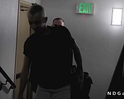 Blonde, Neighbor, Twink, Monster cock, Guy next door, Tattoo, Doggystyle